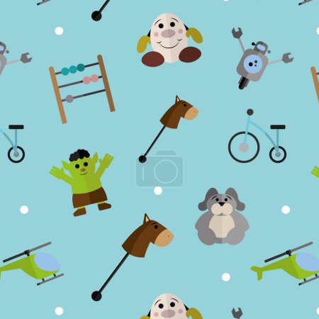 Illustration for Seamless pattern background with toy icons Vector illustration - Royalty Free Image
