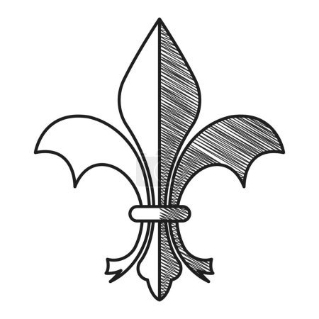 Ilustración de Icono de dibujo de símbolo de flor de lirios aislados Ilustración vectorial - Imagen libre de derechos