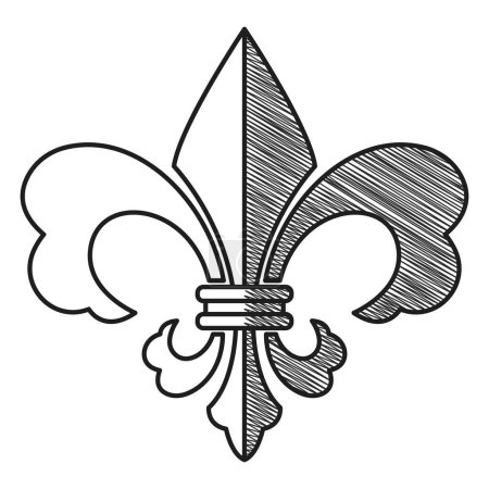 Ilustración de Icono de dibujo de símbolo de flor de lirios aislados Ilustración vectorial - Imagen libre de derechos