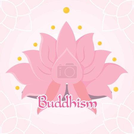 Téléchargez les illustrations : Isolé fleur de lotus fleur concept bouddhisme Illustration vectorielle - en licence libre de droit