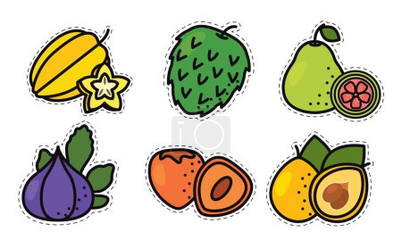 Ilustración de Conjunto de iconos de frutas de colores Ilustración vectorial - Imagen libre de derechos