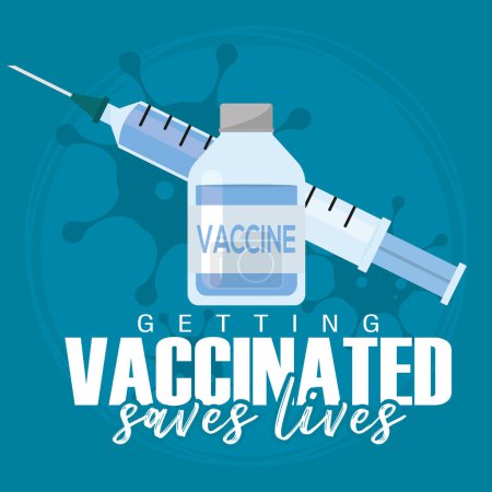 Téléchargez les illustrations : Seringue isolée et flacon de vaccin Vaccins sauver des vies Illustration vectorielle - en licence libre de droit