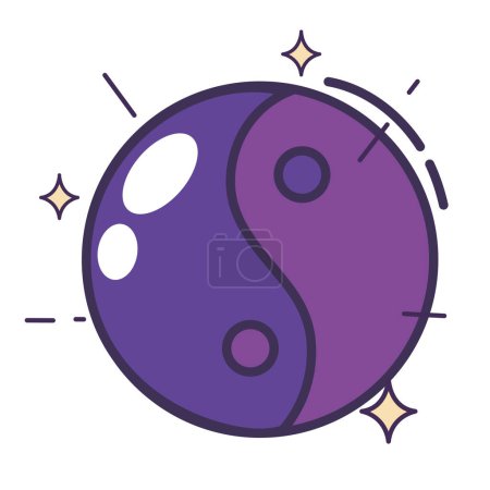 Ilustración de Ilustración vectorial de símbolo yan de yin de color aislado - Imagen libre de derechos