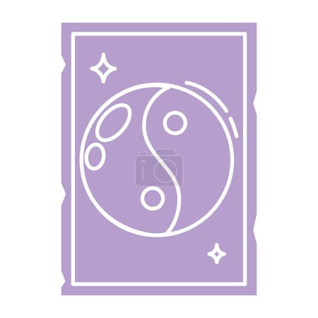 Ilustración de Esquema de un símbolo yin yan en una carta del tarot Ilustración vectorial - Imagen libre de derechos