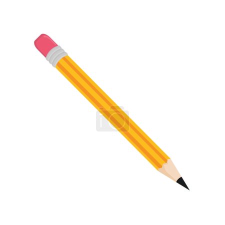 Téléchargez les illustrations : Isolée icône crayon en bois coloré Illustration vectorielle - en licence libre de droit
