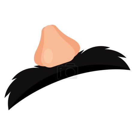 Illustration for Isolated april Fools comic mask nose and mustache Vector illustration - Royalty Free Image