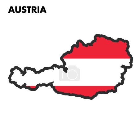 Ilustración de Mapa aislado de Austria con su bandera Vector illustration - Imagen libre de derechos