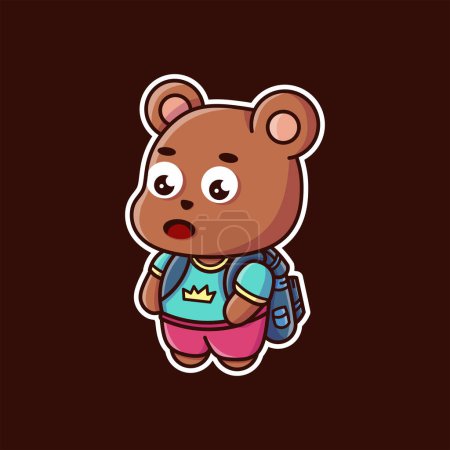 Illustration for Bear with Backpackl vector art - Royalty Free Image