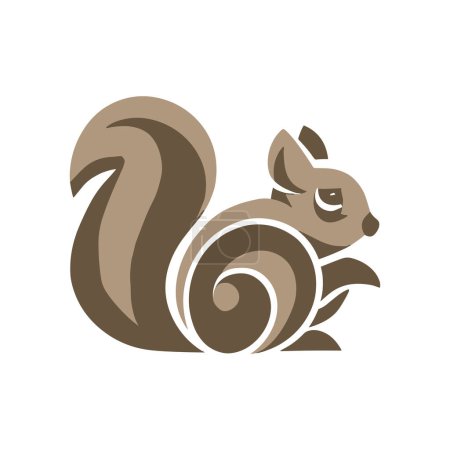 Illustration for Stylish and minimalistic vector logo of a squirrel - Royalty Free Image