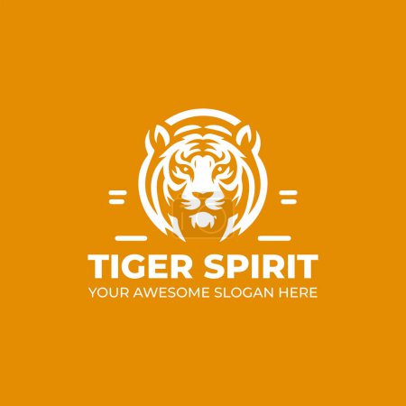 Illustration for Awesome Tiger Spirit Logo Design - Royalty Free Image