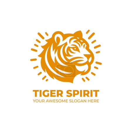 Illustration for Awesome Tiger Spirit Logo Design - Royalty Free Image