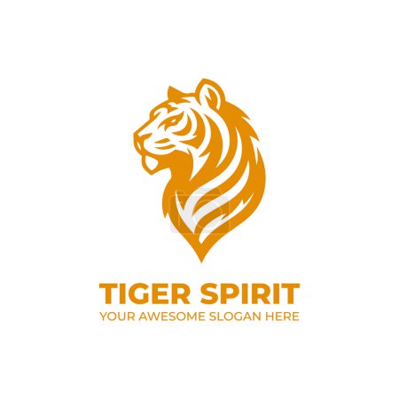 Ilustración de Diseño impresionante del logotipo del espíritu del tigre - Imagen libre de derechos