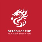 Awesome of Fire Dragon Logo