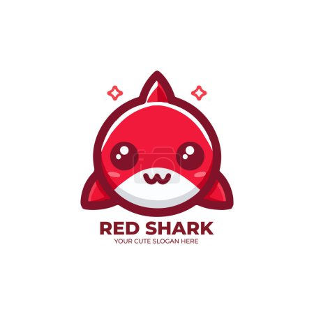 Red Shark Niedliches Logo Design