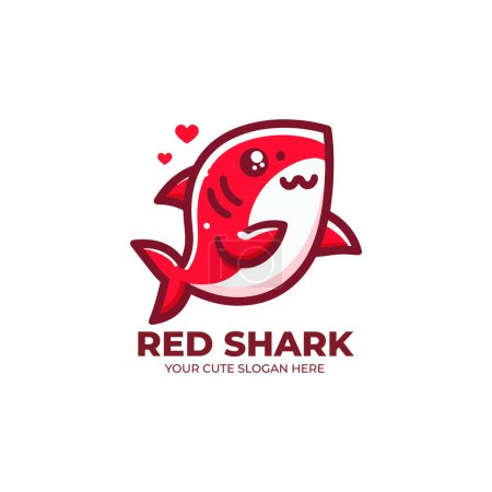 Red Shark Niedliches Logo Design