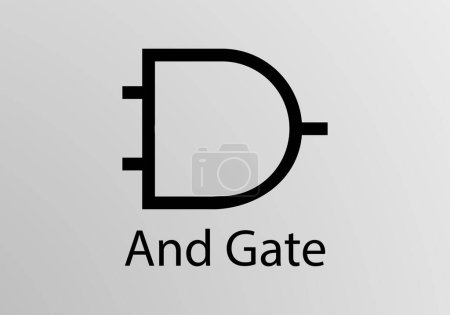 Ilustración de And Gate Engineering Symbol, Vector symbol design. Engineering Symbols. - Imagen libre de derechos