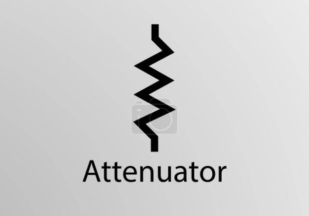 Ilustración de Attenuator Engineering Symbol, Vector symbol design. Engineering Symbols. - Imagen libre de derechos