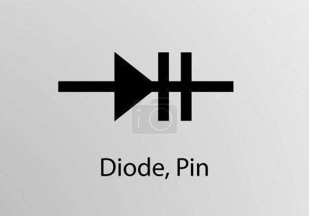 Ilustración de Diode Pin Engineering Symbol, Vector symbol design. Engineering Symbols. - Imagen libre de derechos
