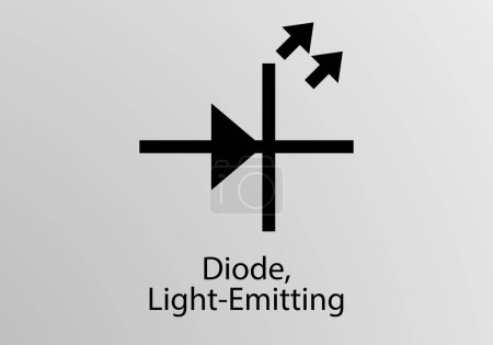 Illustration for Diode Light Emitting Engineering Symbol, Vector symbol design. Engineering Symbols. - Royalty Free Image