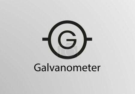 Ilustración de Galvanometer Engineering Symbol, Vector symbol design. Engineering Symbols. - Imagen libre de derechos