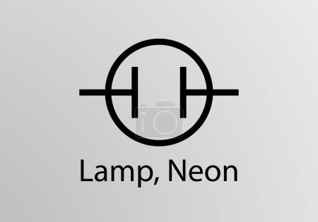 Ilustración de Lamp Neon Engineering Symbol, Vector symbol design. Engineering Symbols. - Imagen libre de derechos