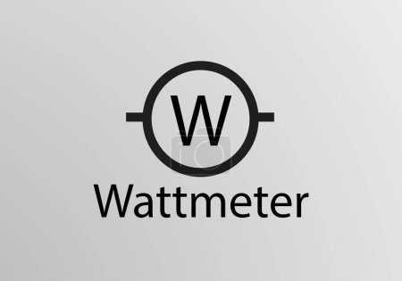 Illustration for Wattmetter Symbol, Vector symbol design. Engineering Symbols. - Royalty Free Image