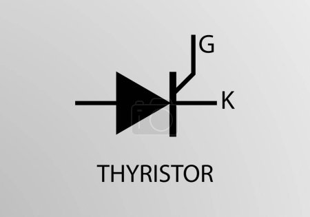 Ilustración de Thyristor Symbol, Vector symbol design. Engineering Symbols. - Imagen libre de derechos