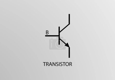 Illustration for Transistor Symbol, Vector symbol design. Engineering Symbols. - Royalty Free Image
