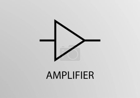 Illustration for Amplifier Symbol, Vector symbol design. Engineering Symbols. - Royalty Free Image