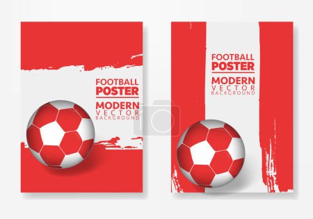 Illustration for Vector Austria football poster template, with soccer ball, brush textures, and place for your texts. - Royalty Free Image