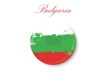 Illustration for The flag of Bulgaria. Standard color. The circular icon. The round flag. Digital illustration. Computer illustration. Vector illustration. - Royalty Free Image