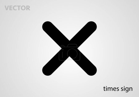 Mathematical symbol icon times sign, vector illustration