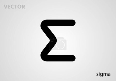 Illustration for Mathematical symbol icon sigma, vector illustration - Royalty Free Image