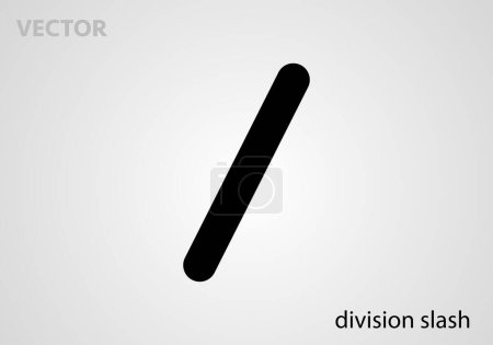 Illustration for Mathematical symbol icon division slash, vector illustration - Royalty Free Image