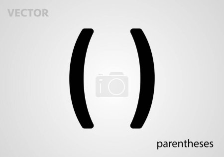 Mathematical symbol icon parentheses, vector illustration
