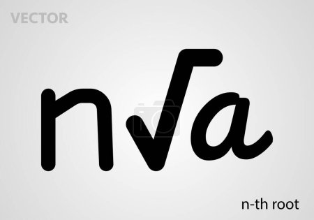 Mathematisches Symbolsymbol n-th root, Vektorillustration