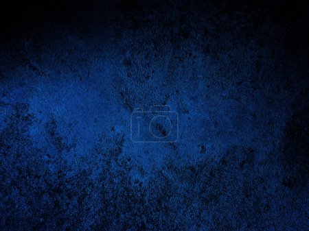 Photo for Dark rough cement wall background for graphic design or wallpaper. Grungy black and blue concrete texture in vintage style. The old plaster floor has a mysterious and terrifying age. - Royalty Free Image