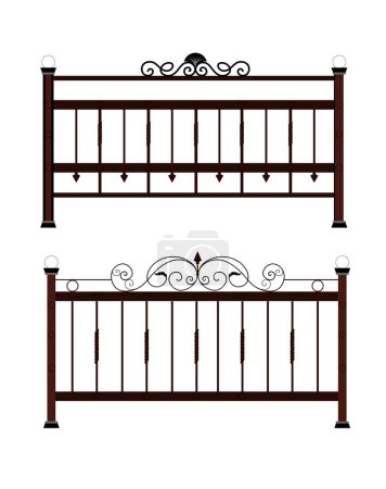 Illustration for Gate fence isolated. Vector metal entrance. Fence gate vector illustration isolated on white background - Royalty Free Image