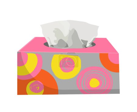 Illustration for Handkerchiefs, Nasal wipes for a cold. Runny nose and snot - Royalty Free Image