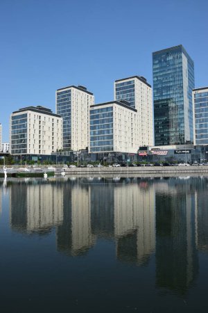 Foto de Astana (Nur-Sultan), Kazajistán: Edificios ultramodernos en Astana (Nur-Sultan), capital de Kazajstán - Imagen libre de derechos
