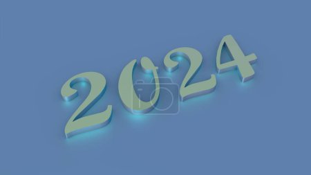 Photo for Number or date 2024. New Year's decoration. Rendering illustration. - Royalty Free Image