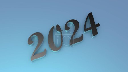 Photo for Number or date 2024. New Year's decoration. Rendering illustration. - Royalty Free Image