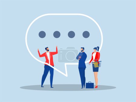  Communication concept. Productive dialogue or conversation between man and woman.People or couple talk or have lively discussion in office.manager and team.vector