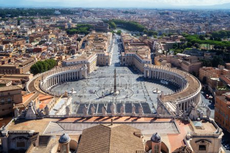 Photo for Aerial day view of Saint Peter's Square in Vatican, Rome, Italy - Royalty Free Image