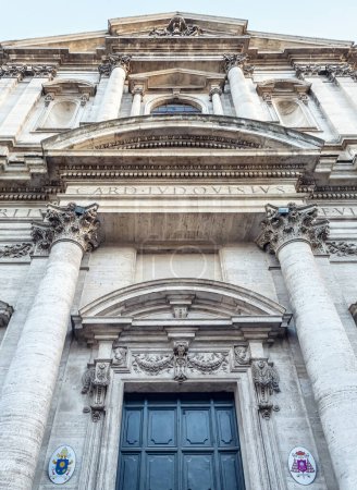 Photo for Facade of the Church of St. Ignatius of Loyola at Campus Martius in Rome, Italy. - Royalty Free Image