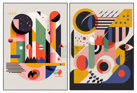Geometry abstract shapes. colorful Modern wall decor