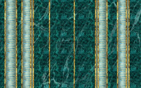 Turquoise and golden abstract marble for wall decoration.