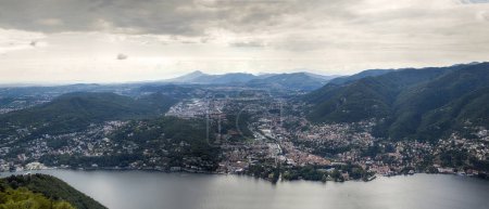 Photo for View of Lake Como from Lighthouse Voltiano in Brunate, Italy - Royalty Free Image