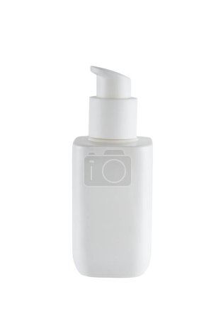 White cosmetic bottle isolated on white background