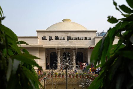 Photo for View of M.P. Birla Planetarium, a famous tourist spot in the Indian subcontinent situated at Chowringhee Road, Kolkata, West Bengal, India on December 28, 2022 - Royalty Free Image